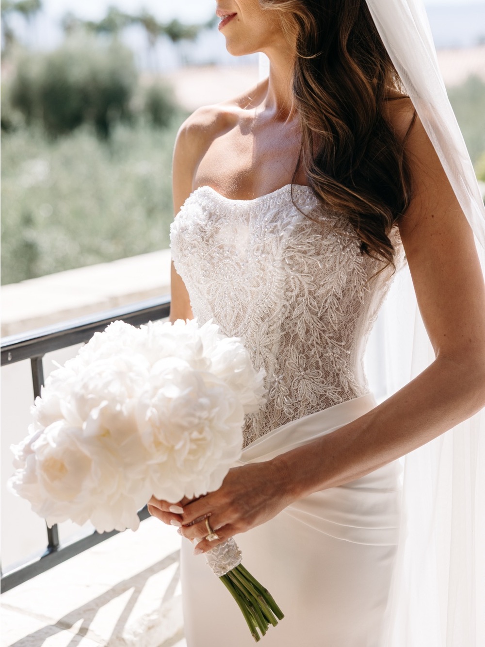 Strapless Beaded Lace Satin Wedding Dress | Casablanca Bridal (Ruthie)